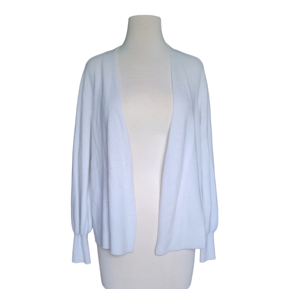 MAURICES Women's White Balloon Sleeve White Cardigan Size XL Plus Size